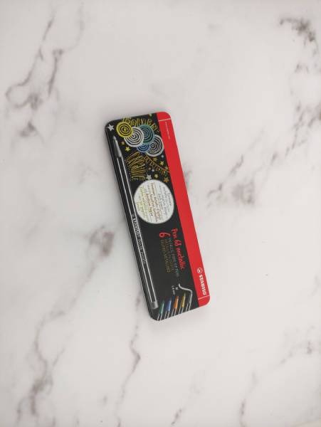 Set Stabilo Pen68 Metálicos x 6 Und. Estuche Metal