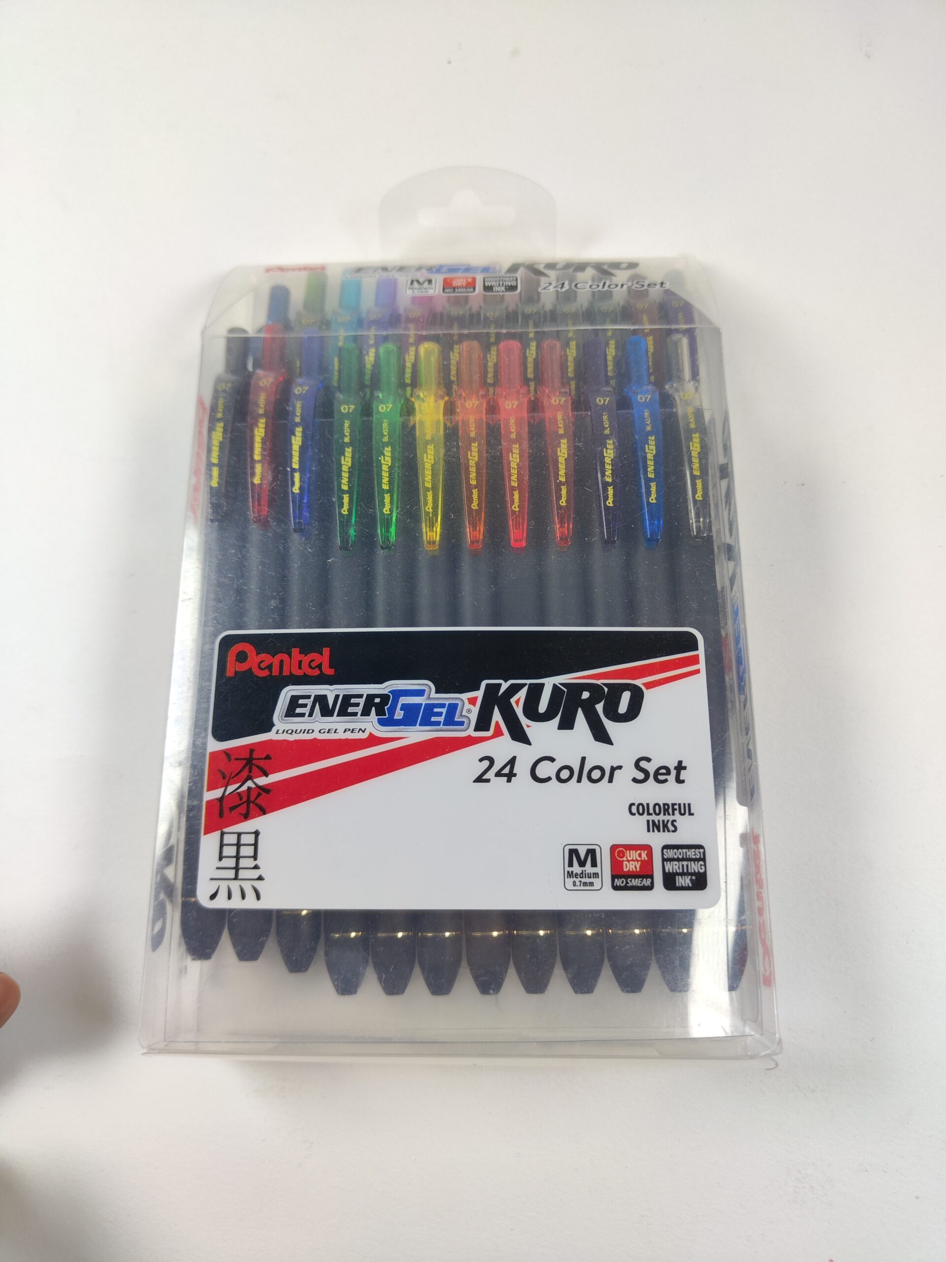 Pentel EnerGel Kuro - Bolígrafo de gel líquido, 0.7 , línea media, paquete de 24